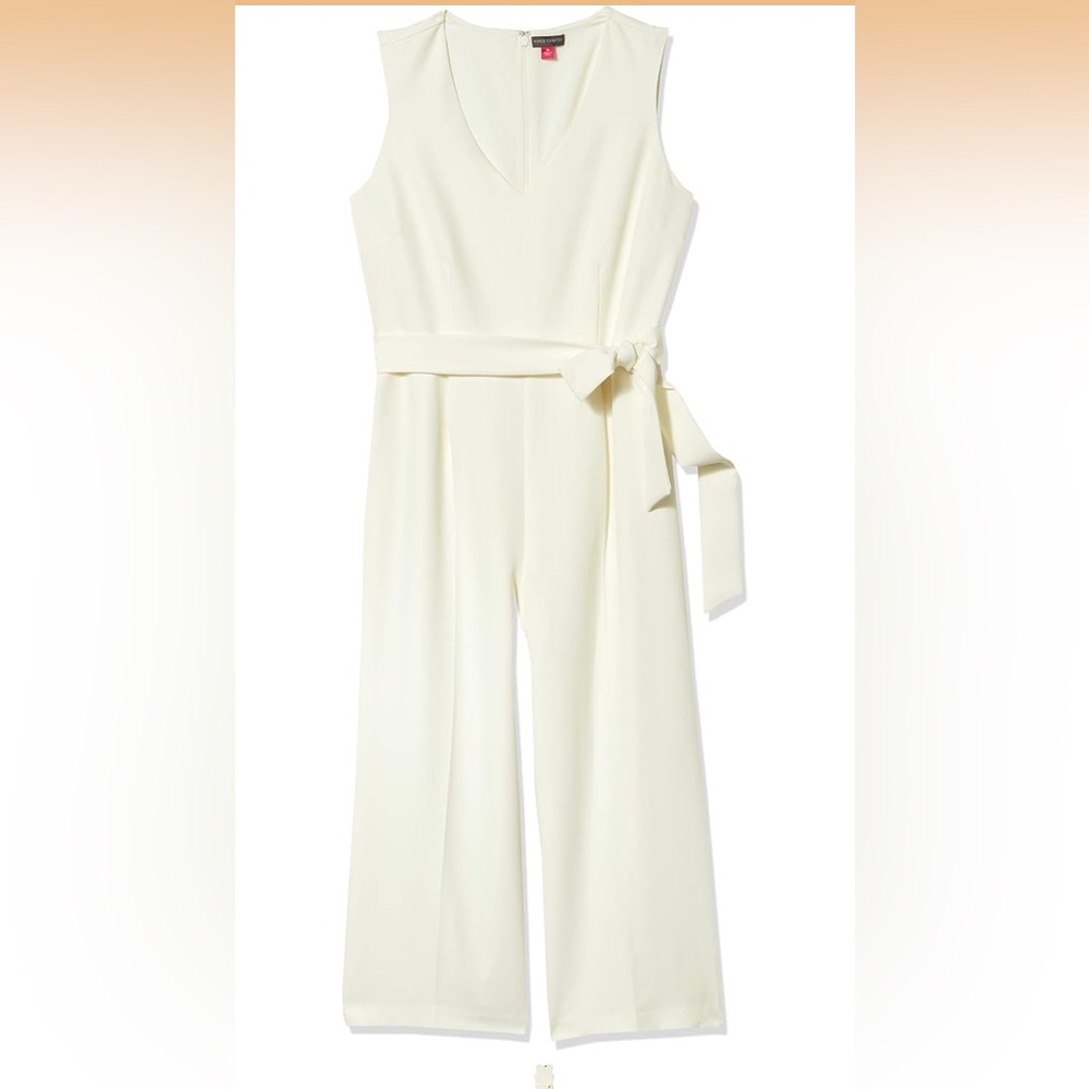 Calvin Klein Cream Cropped Jumpsuit
